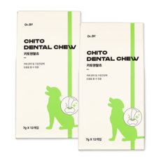 닥터바이 키토덴탈츄 강아지 덴탈 껌 키토산 치석 치태 입냄새 도움 양치껌, 84g, 2세트