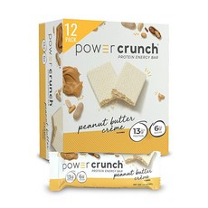 Power Crunch 프로틴 에너지 바 피넛 버터 크림 40g 12개입 1박스, 1