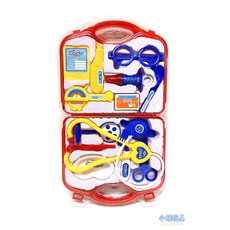 小胡玩具 醫生手提包 醫具手提盒 醫生玩具 扮家家酒 兒童玩具, 藍, 1個