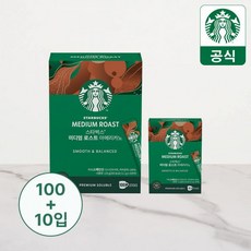 스타벅스 프리미엄 스틱커피 미디엄로스트 100입+10입, 다크100입+미디엄10입, 1.1g, 110