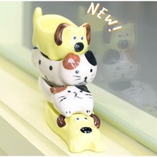 [단품] 멍냥이 브러쉬 디스펜서 햄스터 식기 2종 4타입, 멍멍이-숏