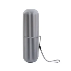 휴대용 치약 칫솔 보호 홀더 케이스 여행 캠핑 보관 상자 먼지와 손상으로부터 칫솔 치약을 보호, Grey, 1개