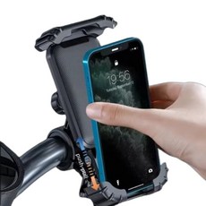 리카렌 자전거 오토바이 핸드폰 거치대, 블랙, 1개