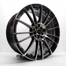 FK鋁圈 18吋 5/100 MAT10 亮黑底內滾銀車面 鋁合金輪圈 汽車改裝, 1個