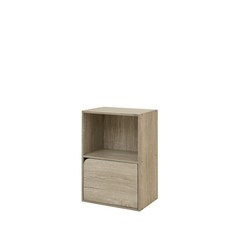 簡約風多層收納櫃，木質窄型置物架，開放式層架收納箱，小空間收納神器, 櫻桃木紋, 1個