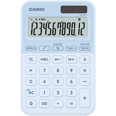 카시오 컬러 전자계산기 MS-20YC, 1개, (카시오 정품 계산기)라이트 블루