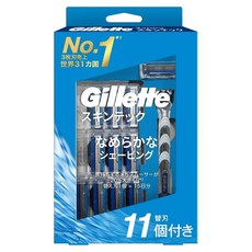Gillette 吉列 Mach 3 SkinTech系列刮鬍刀架 + 替換頭 11入組, 1組
