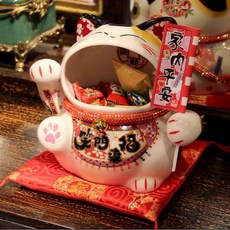 陶瓷招財貓 居家擺飾 開運擺件, 笑門來福