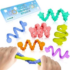 슬랩 팔찌가 있는 아동용 피젯 - 자폐증 및 ADHD용 감각 피젯 장난감 6팩 불안 완화를 위한 진정 장난감 교실 보상 및 스타킹 스터퍼