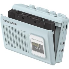 스피커가 내장된 휴대용 카세트 플레이어 테이프 레코더 마이크헤드폰 잭 4.57 x 3.54 1.38인치, BLUE, 파란색