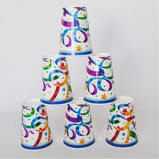 사무실 교회 화려한그림 파티 종이컵12P 교회행사 차박 키즈카페, 2개, 6개입