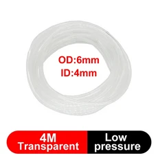 4미터 유압 오일 파이프 OD 2mm/3mm/4mm/6mm RC 굴삭기 덤프 트럭 부품 용 검정색 나일론 튜브 투명 호스, 02 4M 6X4mm Hose