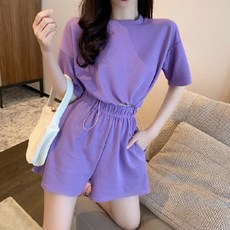 천하오 여성 캐주얼 스트링 반팔 반바지 여름투피스 홈웨어 GX400