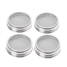 와이드 마우스 메이슨 자와 호환되는 4Pcs/세트 싹트기 뚜껑 스테인리스 스틸 메시 필터, 86mm, 4개