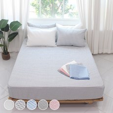자요 시원한 여름 시어서커 홑겹 매트리스커버 S/SS/D/Q