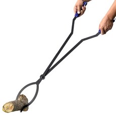 CKLT 101.6cm(40인치) 튼튼한 화재 집게 장작 그래버 도구 가위 모양 톱니 모양 모닥불 캠프파이어 화덕용 통나무 야외 실내 그래버 녹 방지 장작을 안전하게 이, 101.6cm(40인치) 파이어 집게_181879