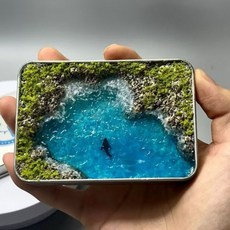 半島鐵盒DIY微縮海洋景觀模型套裝，手工海景材料包，微觀造景擺件，打造您的口袋海洋世界, 信念【含鯨魚】-全套材料包+詳細視頻教程, 1個