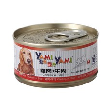 YAMI YAMI 亞米亞米 小金罐狗罐頭 80g, 1個, 雞肉+牛肉,單罐(缺貨自動換口味 勿接受勿下單)