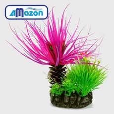 다팜아쿠아 아마존 A-150C 핑크 야자수 수조 레이아웃 장식품 인조 수초 조화 (14x5x16cm), 1개
