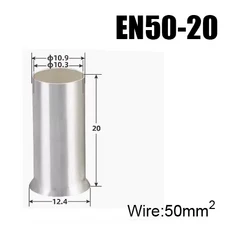 쿠쿠스토어 EN 구리 전선 비절연 베어 슬리브 관형 크림프 커넥터 튜브 코드 페룰 케이블 러그 압착 단자, 01 Copper, 17 20Pieces EN50-20