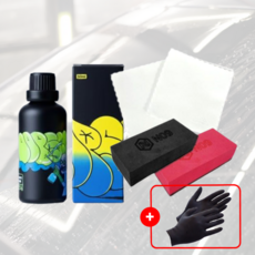 웁시 크레이지 102 발수코팅제 50g+유리막 도포용 스웨이드 10매입+코팅블럭1EA+니트릴장갑