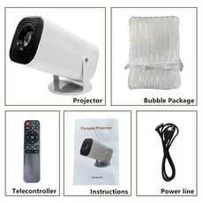 4K 1080P 비디오 P30 미니 스마트 안드 WiFi 6 기술 1280x720P 네이티브 해상도 휴대용 홈 엔터테인먼트, 02 EU 플러그, 07 wired-white-NO box