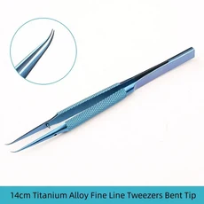 전문가용 14cm 티타늄 항자성 핀셋 휴대폰 마더보드 PCB 전자 수리용 뾰족한 구부러진 팁, 02 Bent Tip