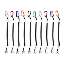 ETSHOP 多用途彈簧繩鋼製登山扣 1.5m, 隨機出貨, 10個