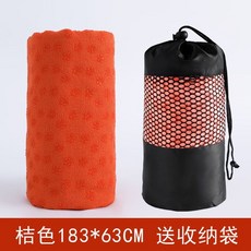 瑜伽毯鋪巾布墊防滑加寬加厚防滑瑜伽毯加長吸汗瑜珈巾健身墊毛巾, 橘色梅花點, 1個