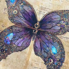 偉特塔羅牌78張入門套組，新人自學占卜、交換禮物首選，探索命理奧秘, 磚石紫蝴蝶桌布