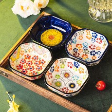 BLOWFISHFUGU 폴란드 사각 드레싱 접시 반찬그릇 반찬접시 반찬 그릇 11.2CM, 8개, 혼색