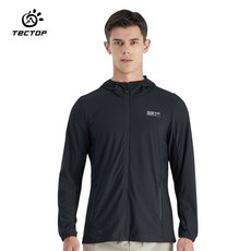 Tectop探拓戶外 男款連帽彈性外套 涼爽彈性布料 透氣快乾 防曬防潑水 黑色
