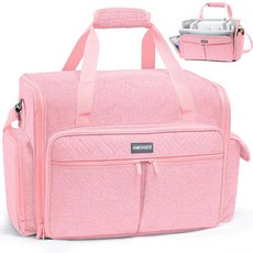 AMOIGEE 풀 오픈 재봉틀 케이스 여행용 대형 보관 가방 - BroTHE 더r Singer Janome 표준 기계 홀더용 튼튼한 자수 토트 액세서리 및 도구용 포켓 포함, AMOIGEE 풀 오픈 재봉틀 케이스, 여행용 대형 보