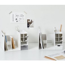 책상정리 미니 책꽂이 사무실책상정리함, 화이트(투명)