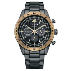 CITIZEN CA4556-89E 光動能 飛行錶 三眼計時 100M防水 黑金