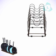 리버썸 길이조절 6칸 프라이팬정리대 프라이팬거치대 주방후라이팬정리