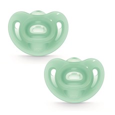 누크 센서티브 올실리콘 쪽쪽이 2개입, S1 (0~6개월), 그린+그린, 1세트