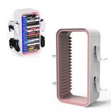 PS5 게임타이틀 수납장 18P 게임패드 거치대 파워업 PS4 XBOX 닌텐도스위치2, 핑크, 1개, 파워업 게임타이틀 수납장