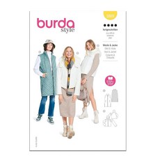 Burda Style X05869BURDA Misses' 롱 퀼트 조끼/조끼 및 재킷 바느질 패턴 패킷 디자인 코드 B5869 사이즈 8-18 34-44 437820, Burda Style X05869BURDA Misses