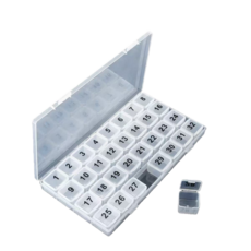 한달약통 휴대용 알약케이스 반투명, 1세트, 투명