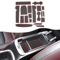 SXCY 2020-2025 2026 현대 베뉴 도어 슬롯 매트 2025 액세서리 컵홀더 인서트 라이너 콘솔 (2020-2026 장소(화이트)), 2021-2026 트레일블레이저(레드)