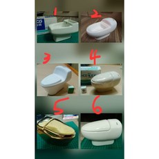 企業款-創意迷你馬桶造型煙灰缸擺飾 HCG toto陶瓷鍍金趣味禮品, 1個, 4