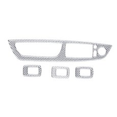 車窗玻璃升降面板貼片 適用於 08-14 E71 X6 X6M 碳纖維紋路裝飾