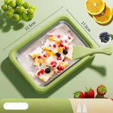 올데이프로덕트 철판아이스크림판 요거트 가정용, 그린 304 스테인리스스틸 더블 스쿱, 기본 색상