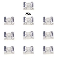 유리관휴즈 자동차퓨즈 10PCS 마이크로 자동차 퓨즈 블레이드 10x10MM 미니 소형 삽입 세트 5A 7.5A 10A 15A 20A 25A 30A 35A 40A 클립 포함, [02] 25A, [00] 10pcs