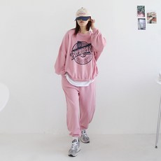 AppleMango 上下套裝拼接透明長袖慢跑褲套裝日常家居服