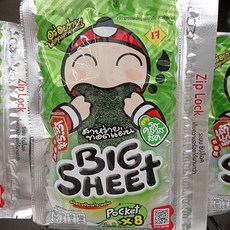 태국 김과자 클래식 오리지널 맛 (Taokaenoi 브랜드), 4개, 28g