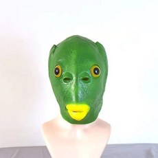 動物面具 魚人面具, 1個, 綠魚頭