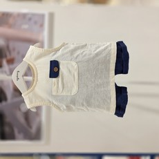 [아가방]강남점*60%할인 심플한 디자인과 시원한 소재감으로 무더운여를 즐겨입기좋은 민소매상하세트