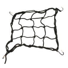 自行車後貨架彈簧網繩 30x30cm 行李固定網 安全帽綁繩 彈力置物網 頭盔繩, 1個, 黑色